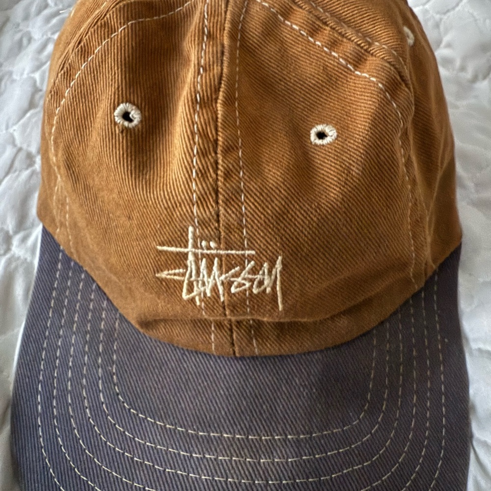 Stussy Brown and Gray Cap